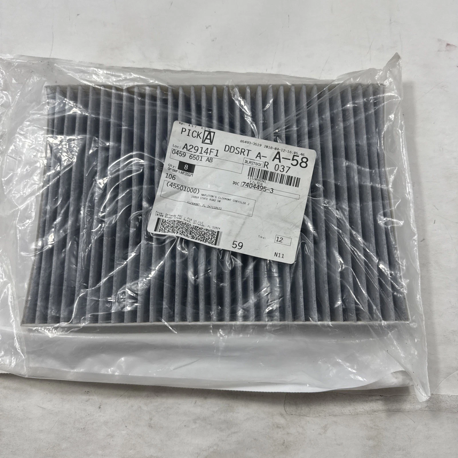 Mopar Cabin Air Filter 05-10 Challenger, Magnum, Charger, 300 Mopar Cabin Air Filter 05-10 Challenger, Magnum, Charger, 300